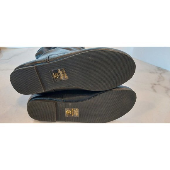 Women's Black Scrunched Ruched Round Toe Boots Size 5‎ 1/2 M - Picture 4 of 5